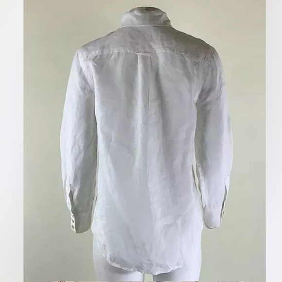 Soft Surroundings Sz S Luxurious Linen Button Top White 100% Linen Blouse - Picture 5 of 6